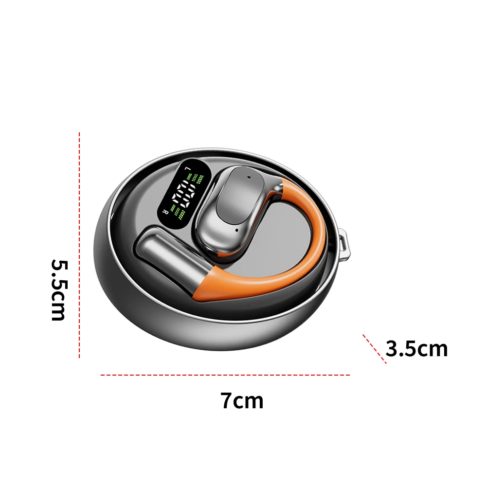 Sweatproof Wireless Earbuds with Earhooks Built-In Mic BT 5.4 IPX5 Waterproof Sport Headphones