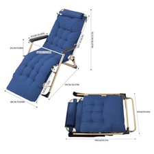 Image of Zero Gravity Chair Reclining Sun Lounger Outdoor Garden Folding with Cushion Pad