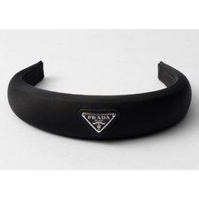🖤 Prada Re-Nylon Triangle Logo Headband Black NWT + Dust Bag | 1IH016