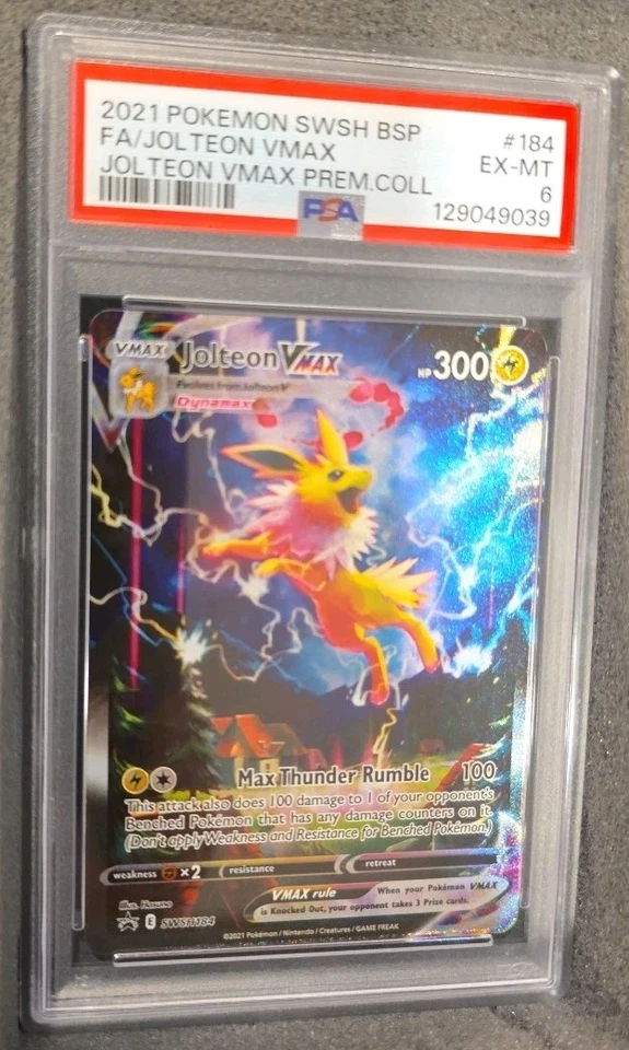 POKEMON CARD JOLTEON VMAX 184 BLACK STAR PROMO #184 GRADED PSA 6 BSP SWSH - Image 2 of 3