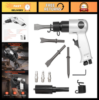 Pneumatic Air Hammer 4500BPM with Needle Scaler & 4 Chisels - Lightweight Tool f