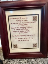 Vintage 14x17 Professionally Framed And Matted Cross Stitch Wall Art Hanging