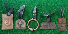 Lot of 5 Diff. Metal Golf Club Bag Tags w/ Buckle Straps