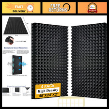 4 Pack Acoustic Foam Panels 48x24x2 Inch Soundproof Wall Panels, High Density Fi