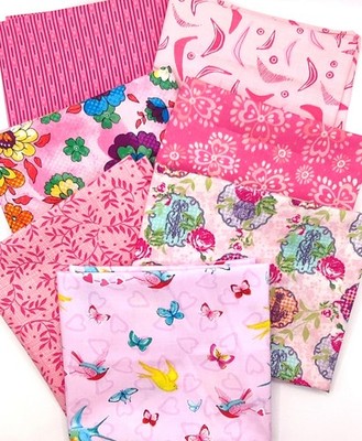 Fat Quarter Pack Rosa Pink 7-10 Stück Michael Miller Benartex FabriQuilt Susybee