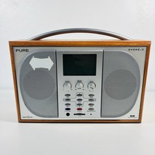 Pure Evoke 3 DAB Digital AM/FM Radio, Wood Finish Tested And Working *READ DESCR