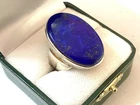 Vintage Sterling Silver Impressive Heavy 15g Large Lapis Lazuli Statement Ring