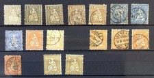 150726 TIMBRE POSTE SUISSE  LOT  HELVETIA  ASSISE 1862  tout état