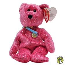 Ty Beanie Babies Decade the Bear Pink BBOM July 2003