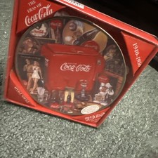 Vtg The Eras of Coca-Cola Collector's Edition Mini Plate 1940-1950 + Easel