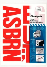 Chartpak Self-Adhesive Vinyl Capital Letters, 4 Inches High, Red
