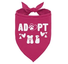Adopt Me Dog Bandana Deep Pink Pet Scarf Triangle Bib Funny Gift E51