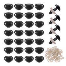 Safety Nose, 50Pcs 7mm Realistic Doll Safety Nose, Black