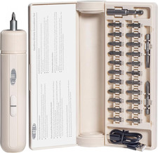 4V Cordless Electric Screwdriver Set with 24 Bits and LED Light for DIY Projects