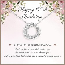 60th Birthday Gifts for Women 925 Sterling Silver Birthday Necklace 3 4 5 6 7...
