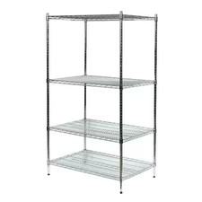 Wire Shelving Unit, 24"D X 36"W X 63"H, 4 Shelves, Chrome, 1Pgf3