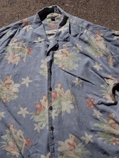 TOMMY BAHAMA Shirt Men's 2XL Multicolor Silk Hula Girls Hawaiian Cabana Beach