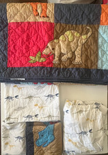 Company Store Twin Dinosaur Bedding Set 5 pc Quilt Sham Sheets Pillowcase