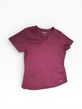 Grey  s Anatomy Scrub Top Women  s M Burgundy Stretch Medical Uniform