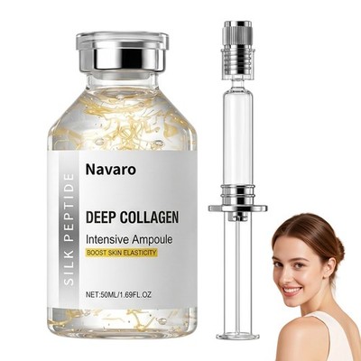 Navaro Silk Peptide Ampoule Serum, Hydrating Smoothing  with Silk Extract
