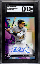 2021 TOPPS FINEST MARK CANHA AUTOGRAPH REFRACTOR SGC 10 GEM MINT ATHLETICS