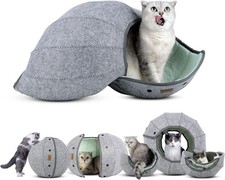 Interactive Cat Toy Ball Cat Tunnel Soft Felt Cat Bed Cave Play 14.17x 14.17''