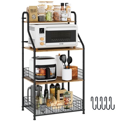 Microwave Stand with Storage 4-Tier, Bakers Racks for Kitchens, Coffee Bar Mi...