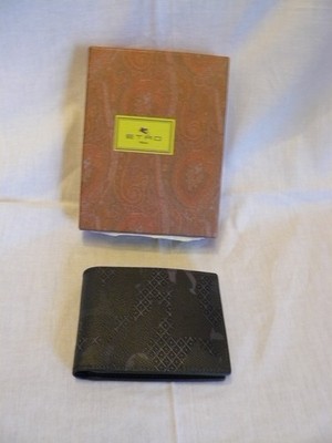 NIB ETRO BLACK LEATHER MEN'S WALLET