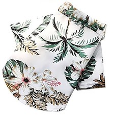 Hawaiian Style Dog Shirt White Palm Print Snap Front Medium