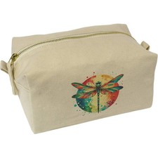 'Colourful Dragonfly' Canvas Wash Bag / Makeup Case (CS00038516)