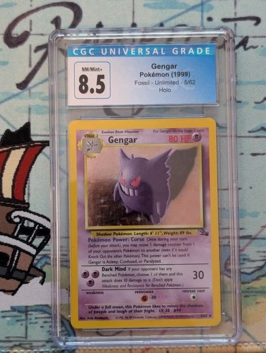 CGC 8.5 Gengar 1999 Fossil 5/62 Holo Pokemon Card👻
