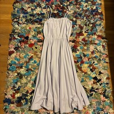 Vintage Lavender Pleated Long Dress Women's Size M
