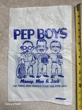 RARE PEP BOYS PLASTIC BAG MANNY WITH CIGAR RETIRED VINTAGE ORIGINAL OLD AUTO