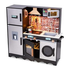 Lil' Jumbl Wooden Kids Kitchen Set, Icemaker, Microwave, Lights  Sounds Toy