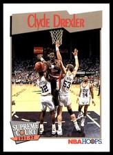 Clyde Drexler 1991-92 Hoops #491 Trail Blazers NBA READ FREE SHIP AutographDen