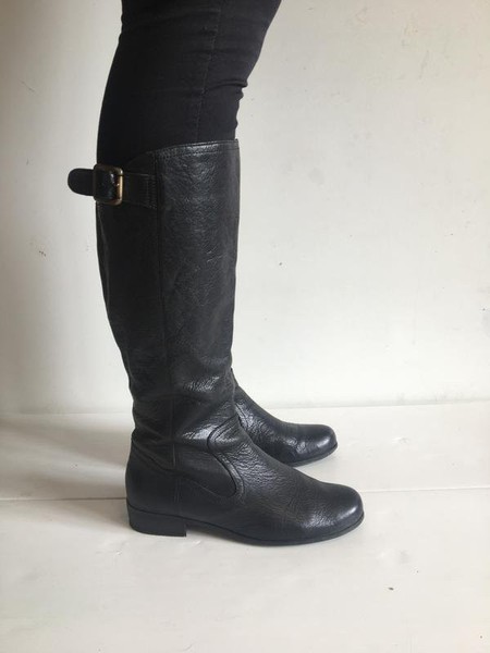 Women Clarks Boots Black Leather 38 #7AP5