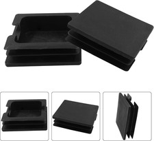 3" Square Plastic Plugs, Black, 8 Pack Tubing End Caps, Insert for Square T...