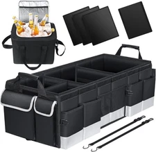 Oasser Trunk Organizer with Cooler Bag, Large XXL, Black & Grey 