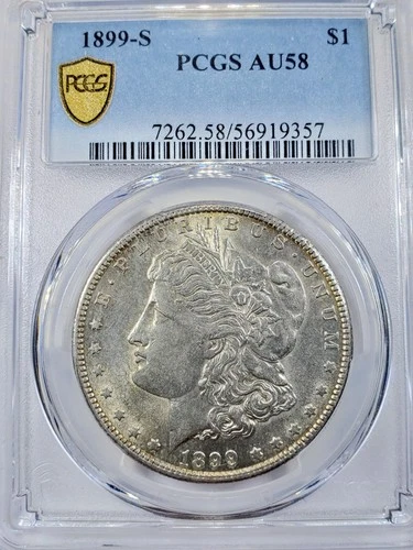 1899 S Morgan Silver Dollar $1 PCGS AU58 Almost Uncirculated Better Date