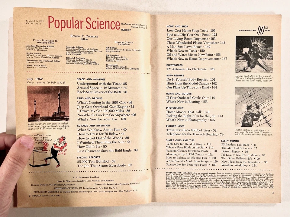1962 Jul POPULAR SCIENCE Titan Missiles '63 CAR PREVIEW Nuclear Aircraft Carrier - Image 4 of 4