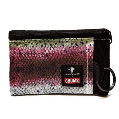 Chums Surfshort Kompakte Geldbörse Id Window&2 Zip Taschen (Aqua Flauge Rainbow
