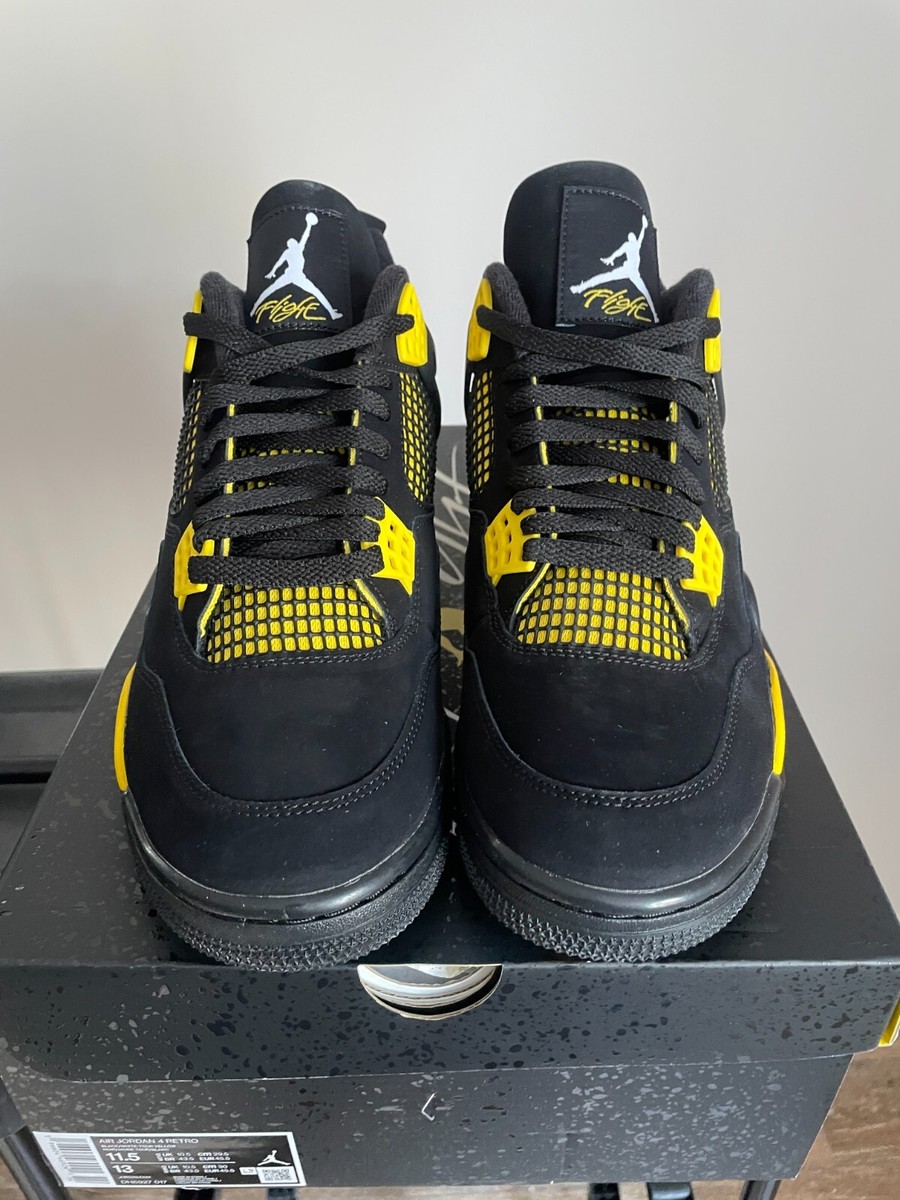 Jordan 4 Thunder Retro Size 11.5 DH6927-017 NEW Black Yellow Tour