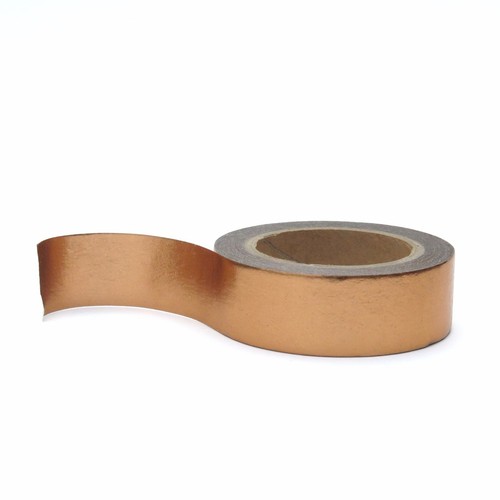 Washi Tape Rose Gold Copper Metallic Foil Solid Colour 15mm x 10m - Picture 1 of 10