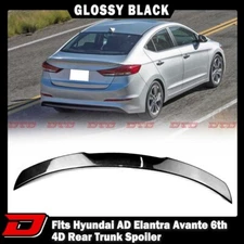 16-18 Fit For Hyundai Elantra AD Sedan OE Rear Trunk Spoiler GL SE Color Black