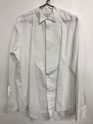 #ad Lion Of Troy White Long Sleeve Shirt 16.5 34 Button Up Vintage $29.99