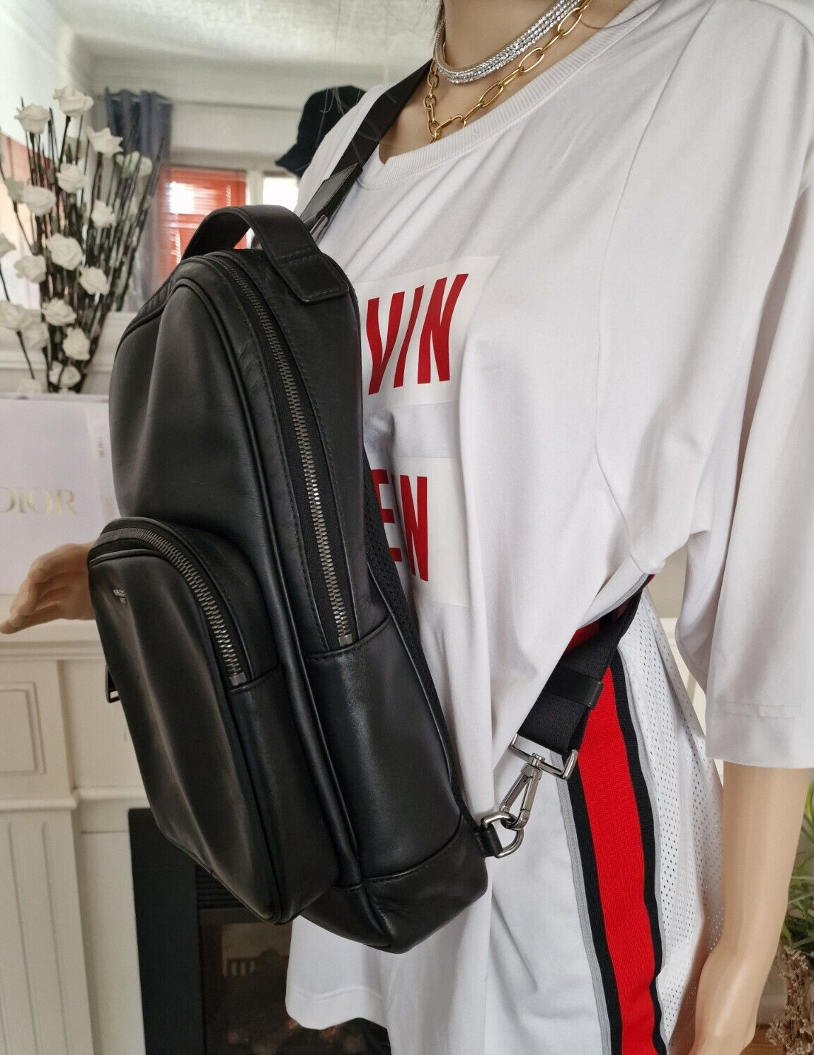 Michael Kors Fashion Backpack Unisex Classy Genuine Leather City Bags Black image 3