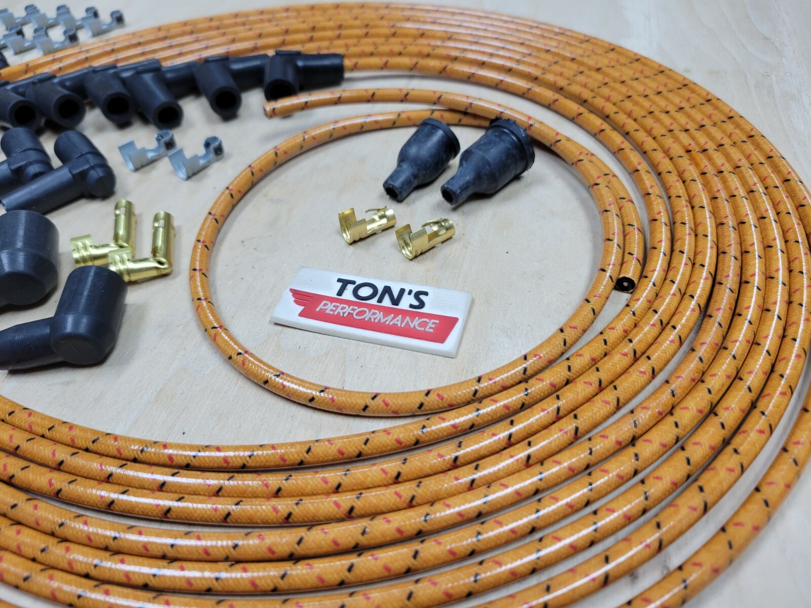 7mm Universal Cloth Covered Spark Plug Wire Kit Set Vintage Wires v6 v8