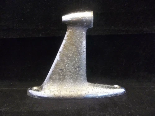 Vintage Pitted Chrome Metal Side View Mirror Base Rat Rod Hood Ornament 