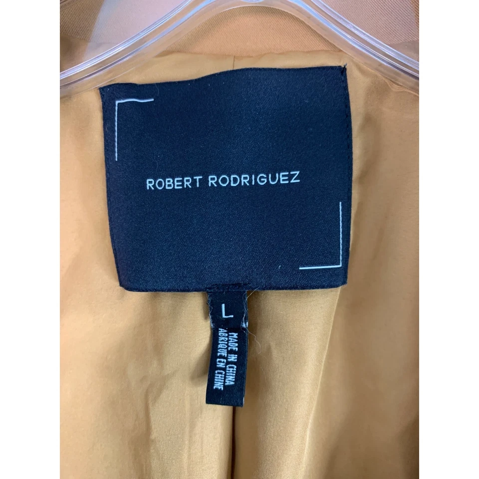 Abrigo Robert Rodriguez Talla Grande Cortina Frente Abierto Jengibre Usado en Excelente Condición 6352 Lluvia Viento Foto 4 de 4