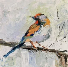 Bird. Original impressionistic oil painting.